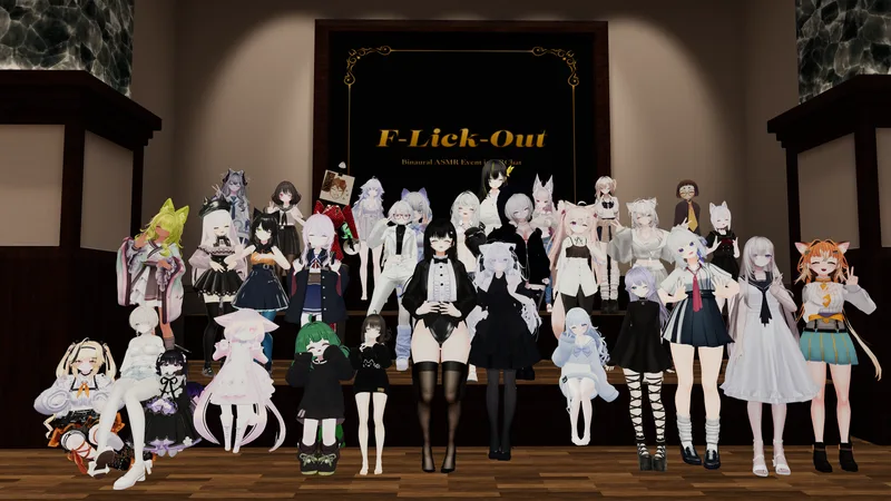 F-Lick-Out公演前、キャストと参加者が会場に集まった集合写真。