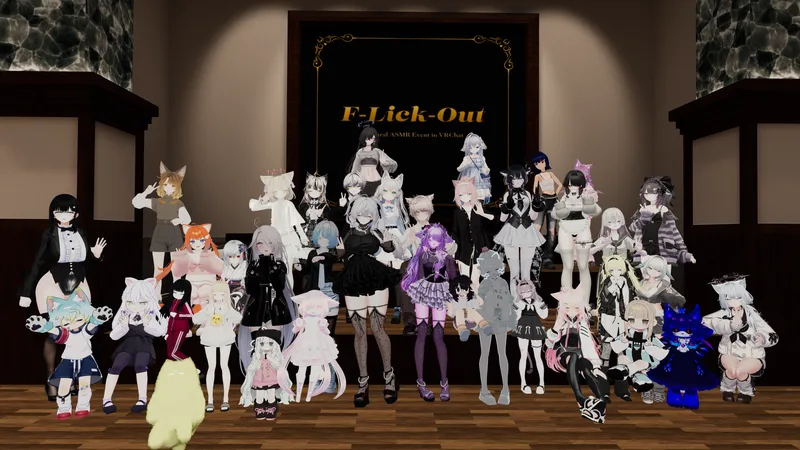 F-Lick-Out公演前、キャストと参加者が会場に集まった集合写真。