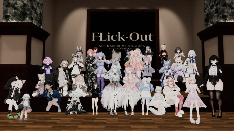 F-Lick-Out公演前、キャストと参加者が会場に集まった集合写真。
